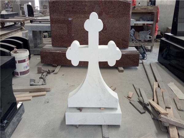 белый нефритовый мрамор вертикальный пользовательский крест надгробия
