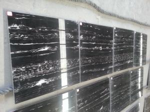 серебристо-белая черная мраморная полированная плитка