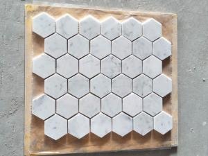 Бьянко Каррара Полированная шестиугольная мраморная мозаичная плитка