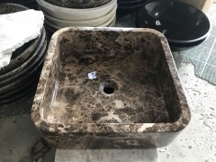 Emperador Dark Marble Kitchen Wash Basin Vanity Sink