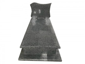 Новая надгробная плита с гравировкой темно-серого гранита G654
